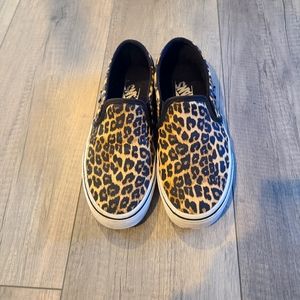 Vans Leopard print slip-ons sz 7